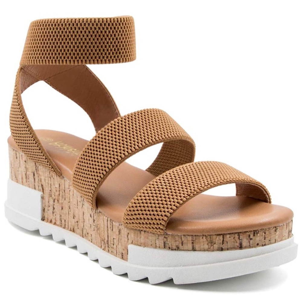 Wedge Sandals Platform Cork Elastic Strap Sandals - Picture 1 of 6